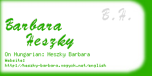 barbara heszky business card